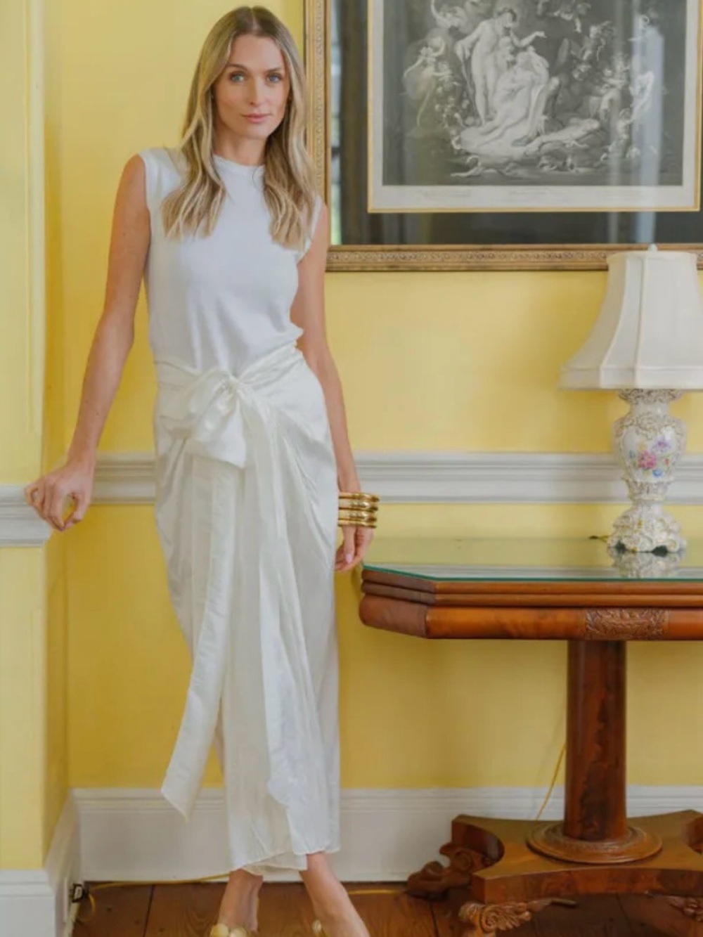 Julia Amory white wrap skirt